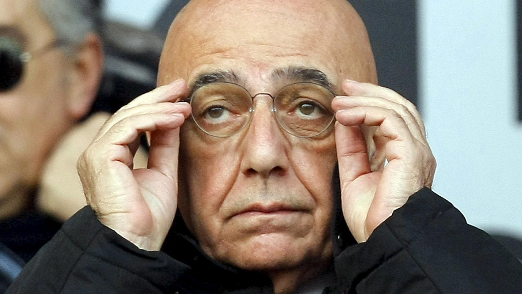 Adriano Galliani en un partido del AC Milan.