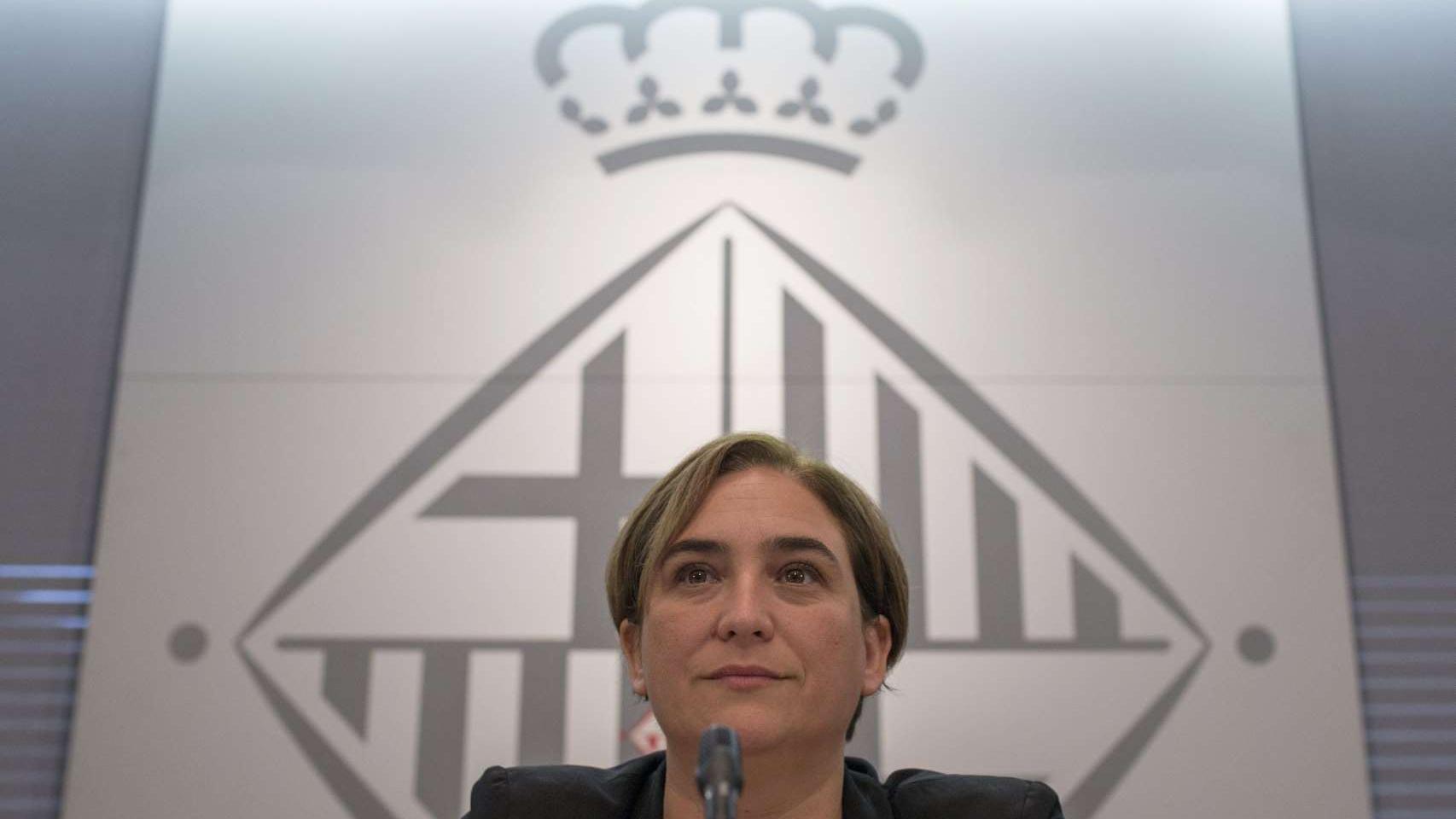Ada Colau, en una rueda de prensa.