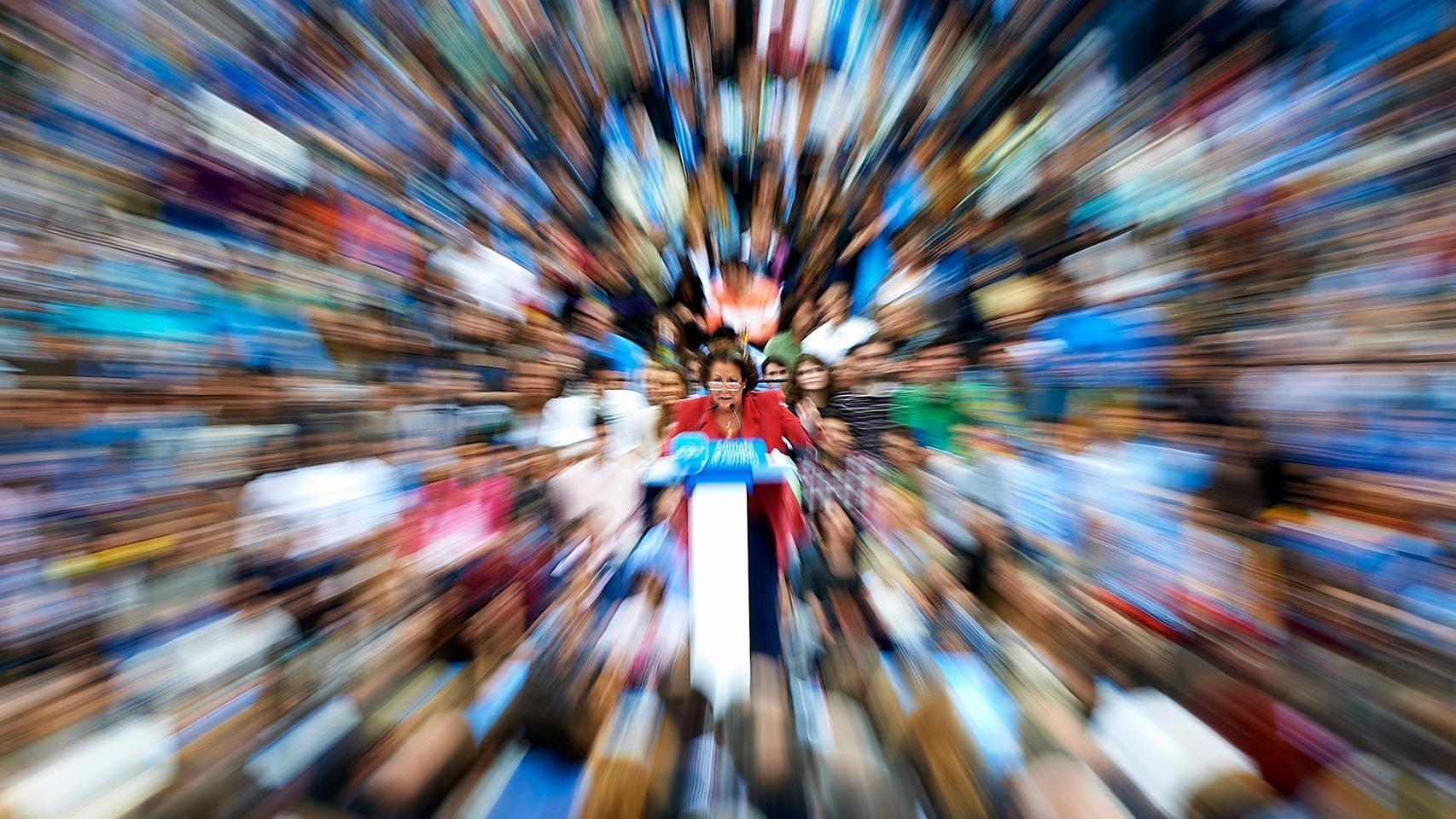 Rita Barberá, durante un mitin celebrado en Valencia.