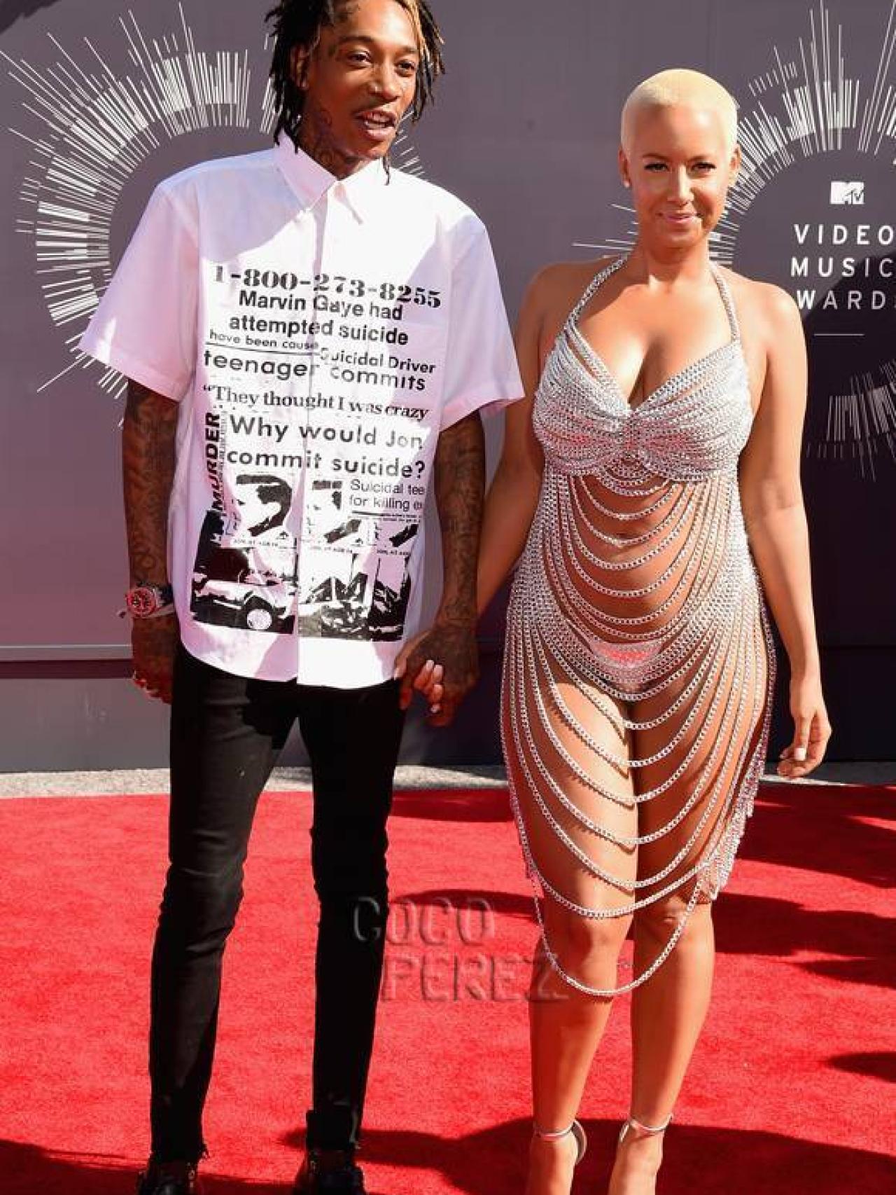 El rapero Wiz Khalifa, enemigo de Kanye West, y Amber Rose, la ex novia de West