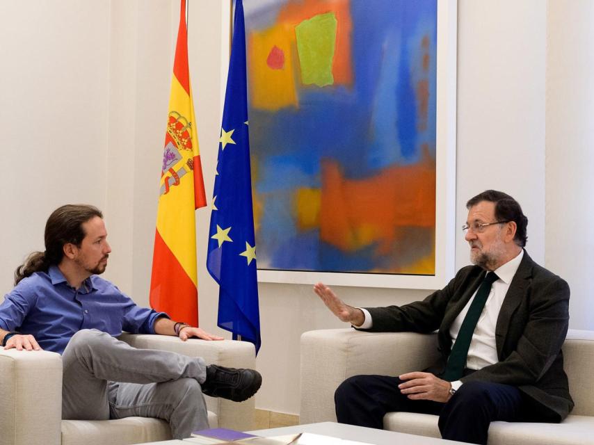 Pablo Iglesias en su visita a la Moncloa en noviembre.