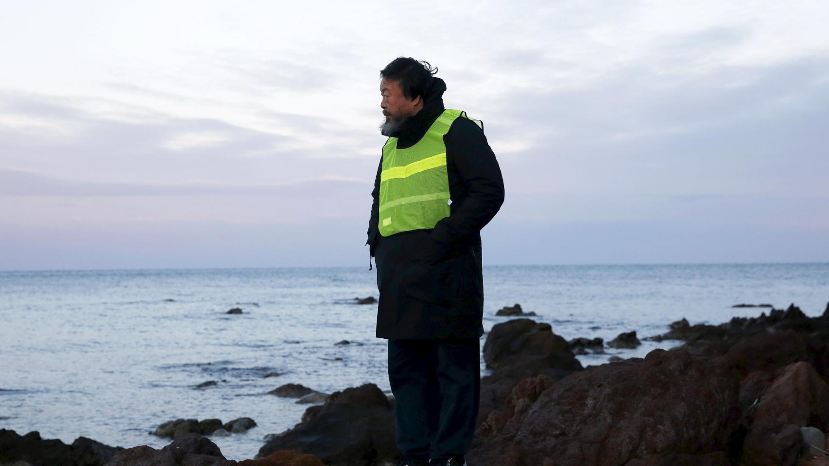 Ai weiwei en las costas de Lesbos