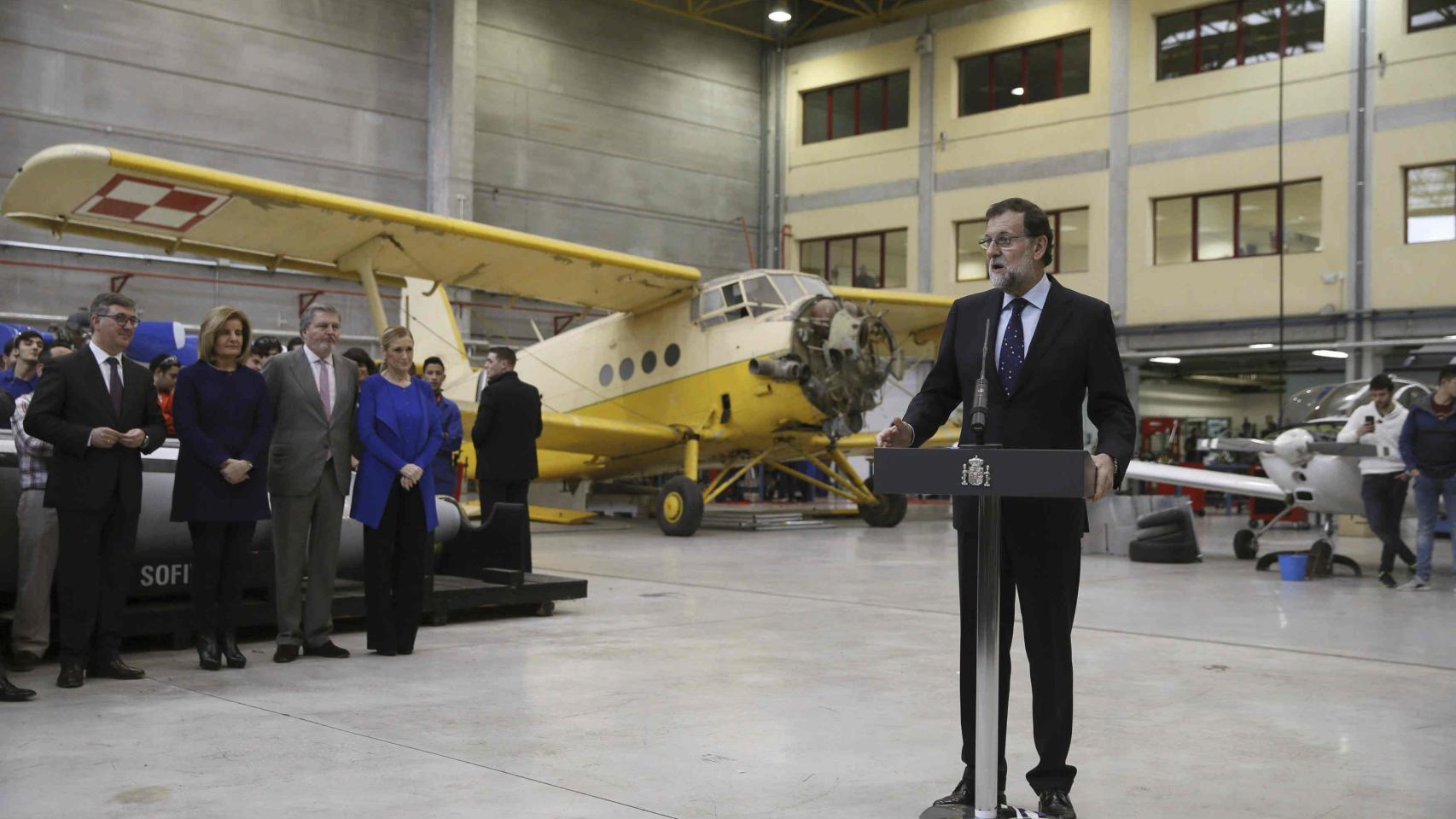 Mariano Rajoy en un centro de Formación Profesional