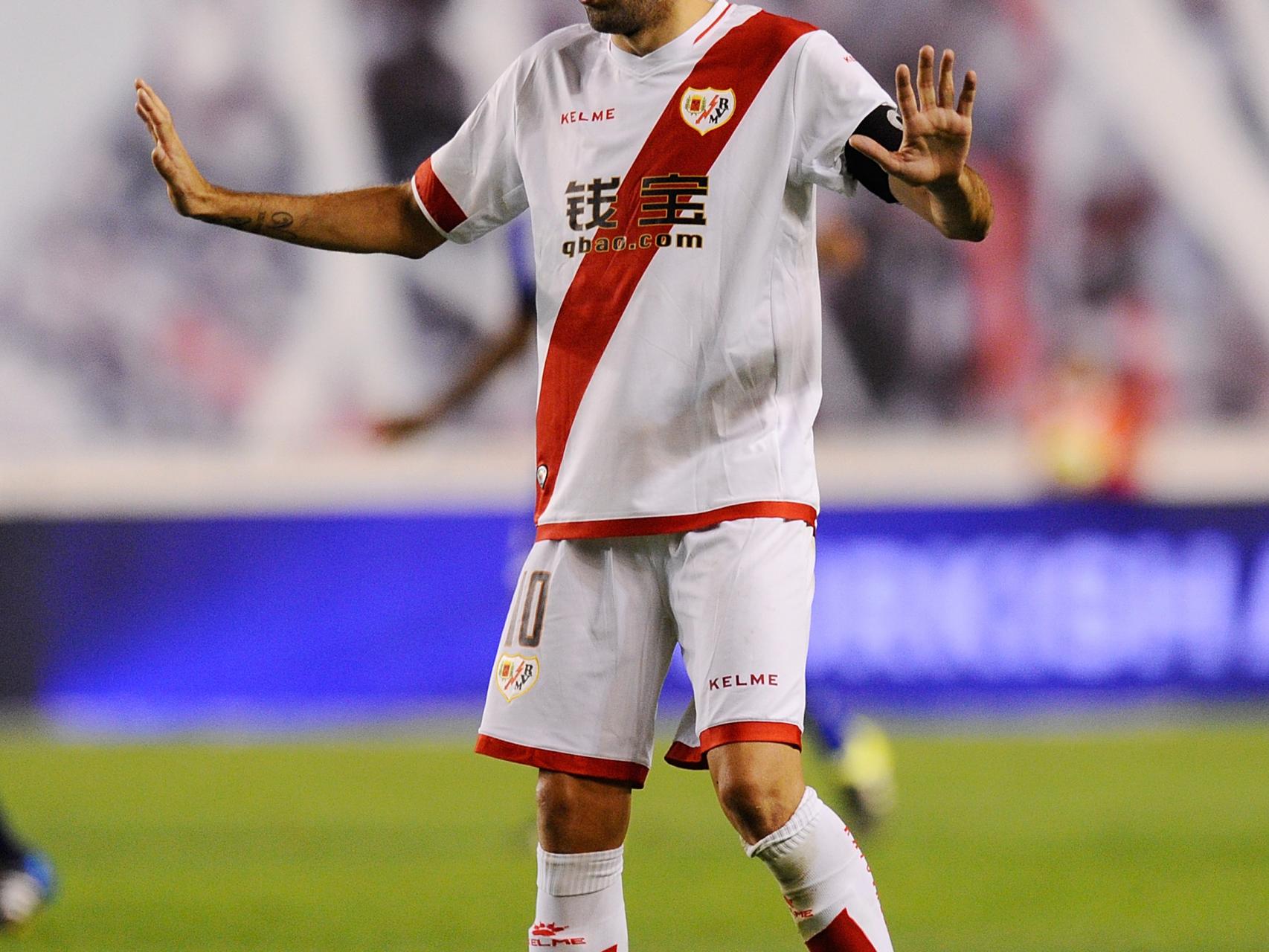 Roberto Trashorras en un partido del Rayo.