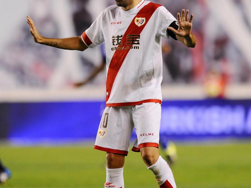 Roberto Trashorras en un partido del Rayo.