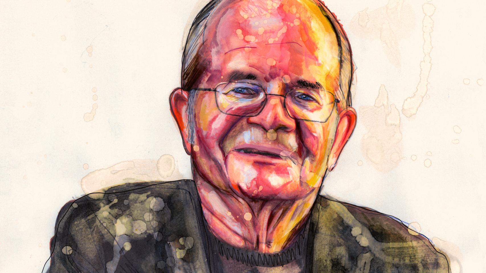 Ilustración de Paul Steiger sobre un retrato realizado por Moeh Atitar.