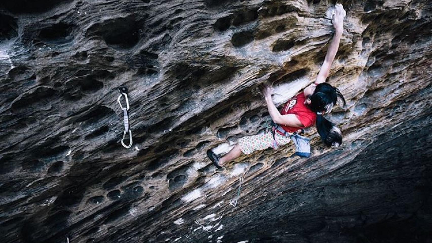Ashima Shiraisi en una de sus escaladas.