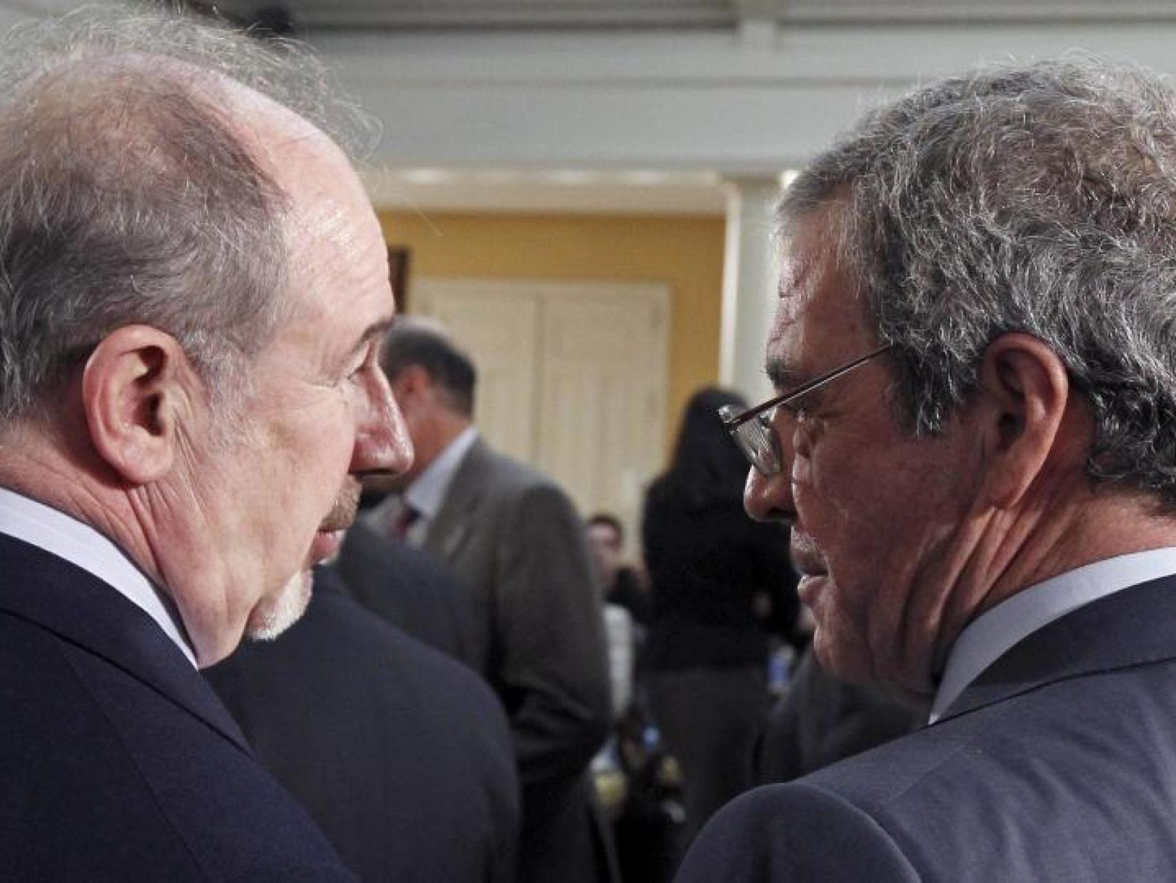 Rodrigo Rato junto al presidente de Telefónica, César Alierta.