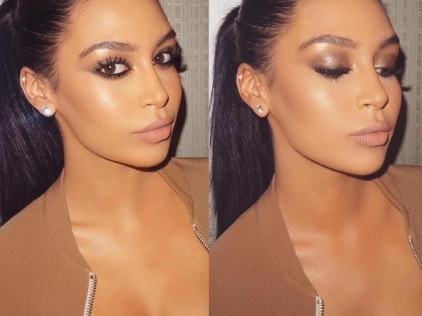 Cuando se maquilla como Kim se acentúa el parecido