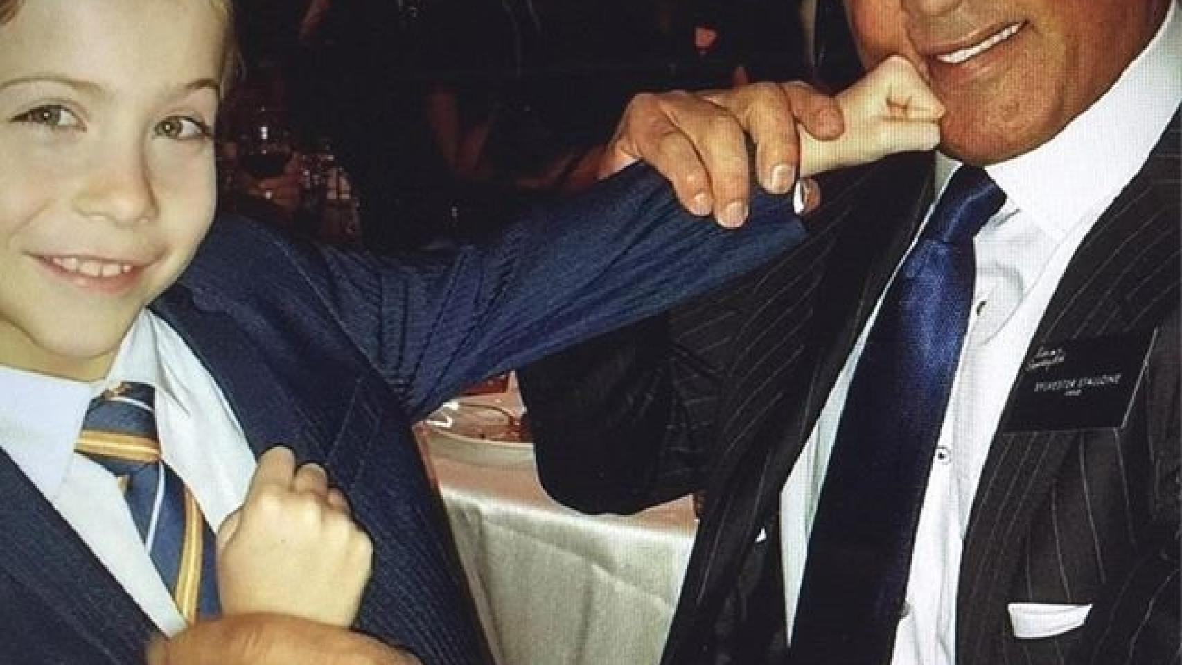 Los nominados Jacob Tremblay y Sylvester Stallone  en la cena de nominados