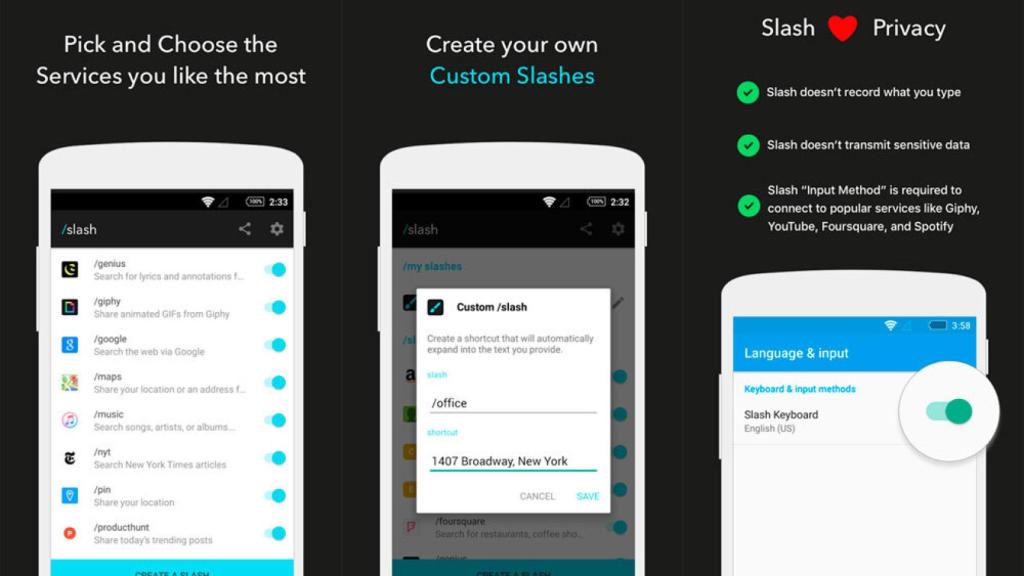 Slash Keyboard, porque la vida es demasiado corta para buscar enlaces