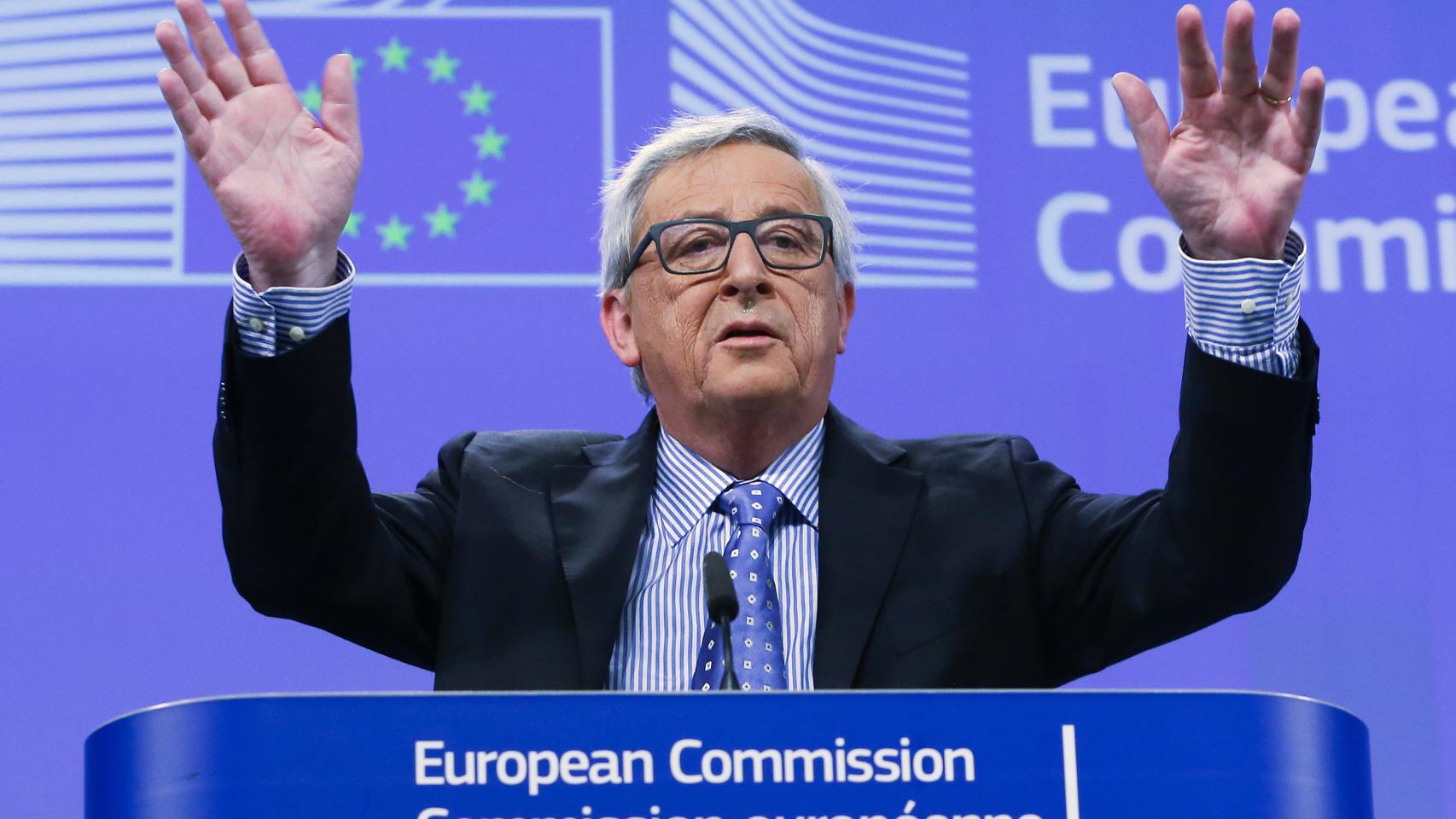 El presidente de la Comisión, Jean-Claude Juncker, en rueda de prensa