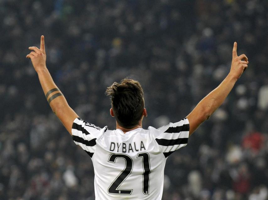 Dybala celebra un gol con la Juventus.