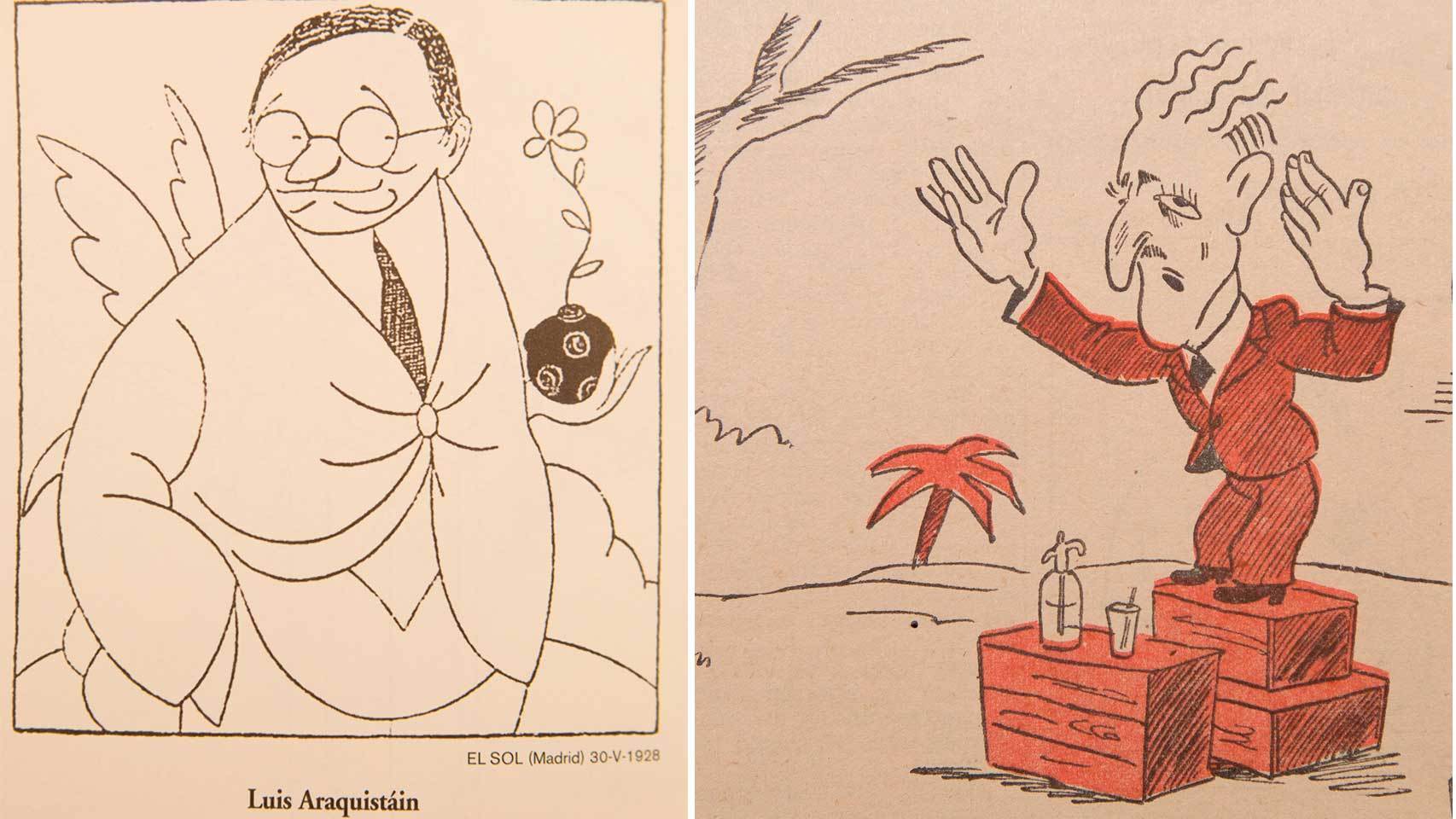 Luis Araquistain, por Bagaría, y Sánchez Román, en Gracia y Justicia.