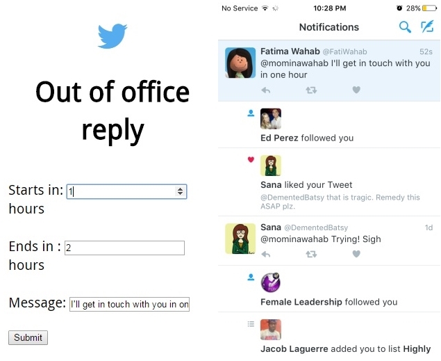 respuesta automatica twitter