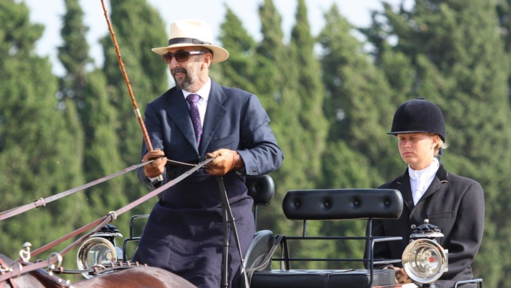 Ernesto Colman, en una competición de enganche.