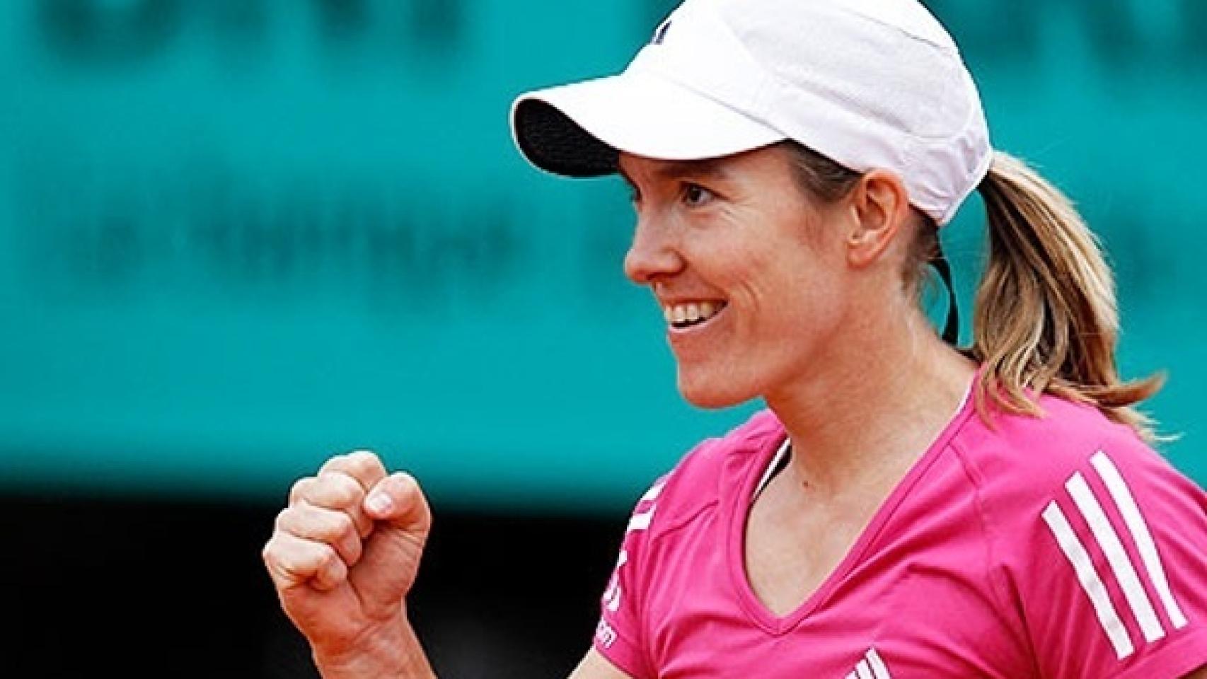 Justine Henin durante un partido en el Abierto de Francia en 2010.