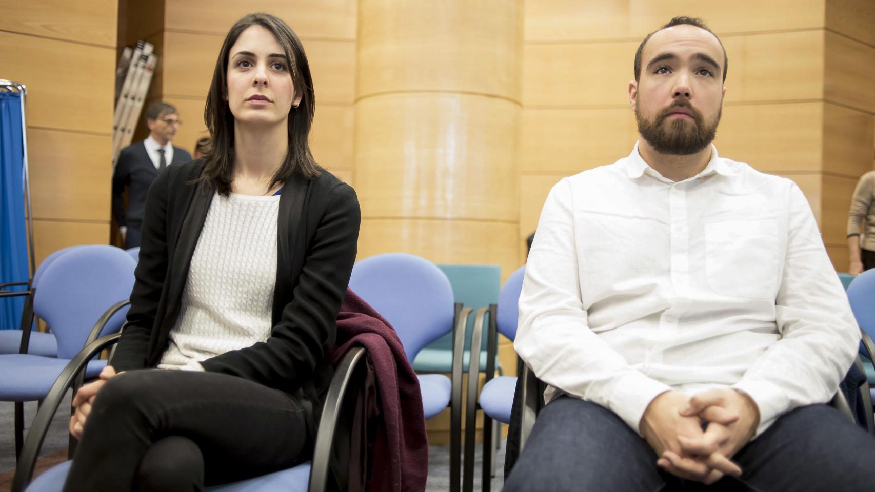 Rita Maestre y Héctor Meleiro en un momento del juicio