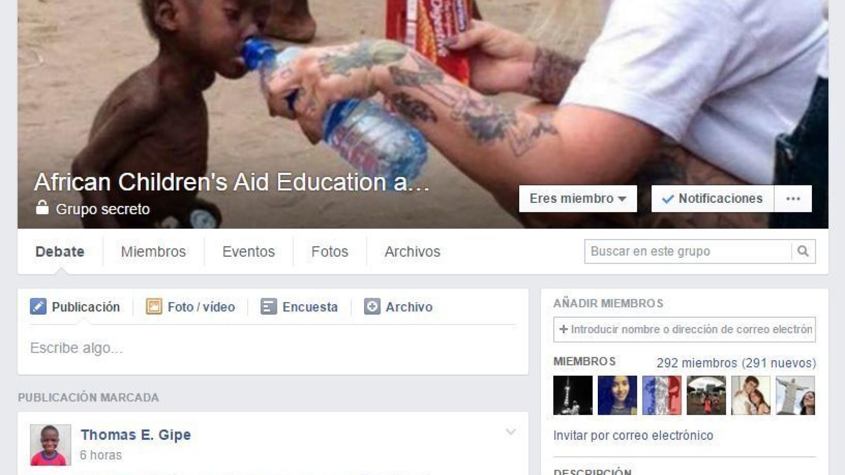 El perfil que usurpaba la identidad de la ONG danesa.