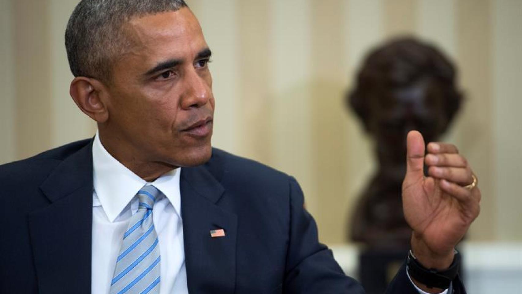Barack Obama en la Comisión Nacional de Seguridad Cibernética en la Casa Blanca en Washington.