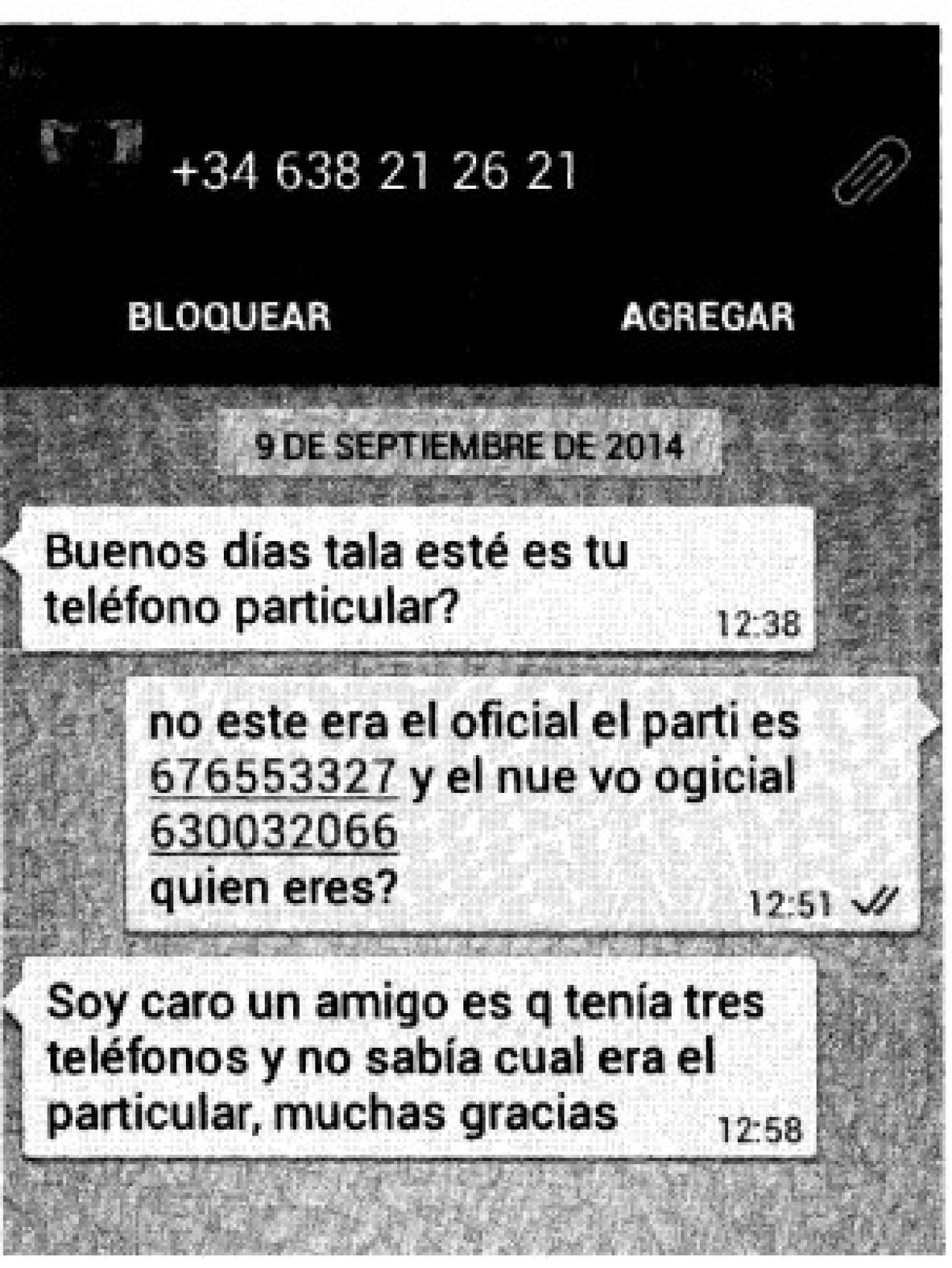 Mensaje enviado por el agente Caro Vinagre.