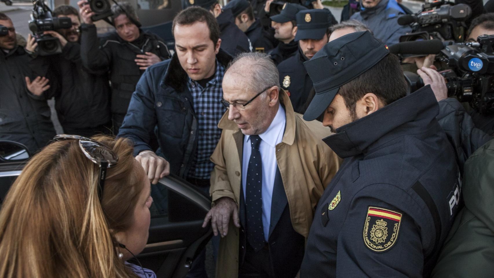 Rodrigo Rato, este viernes a su salida de los Juzgados de Plaza de Castilla