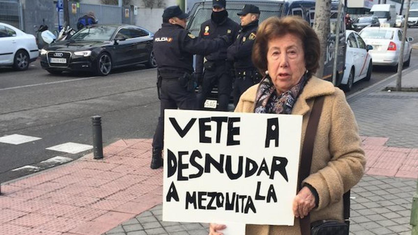 La imagen de la manifestante  tomada por José María Garrido de 'El Plural'.