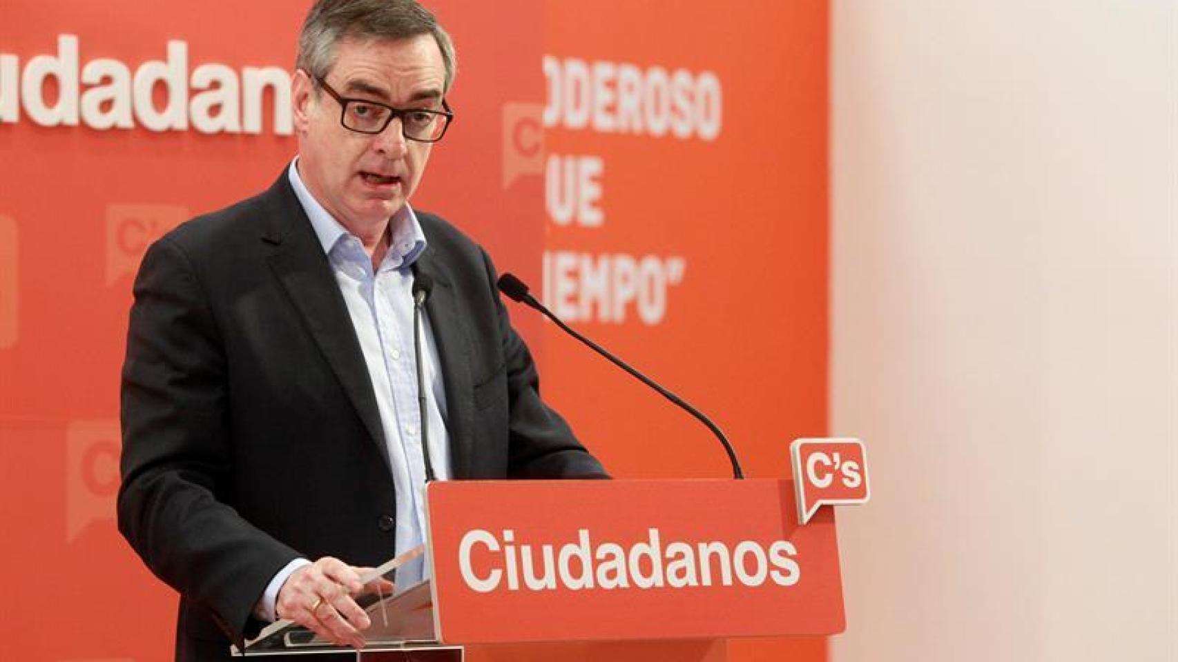 El vicesecretario general de Ciudadanos, José Manuel Villegas, durante una comparecencia.