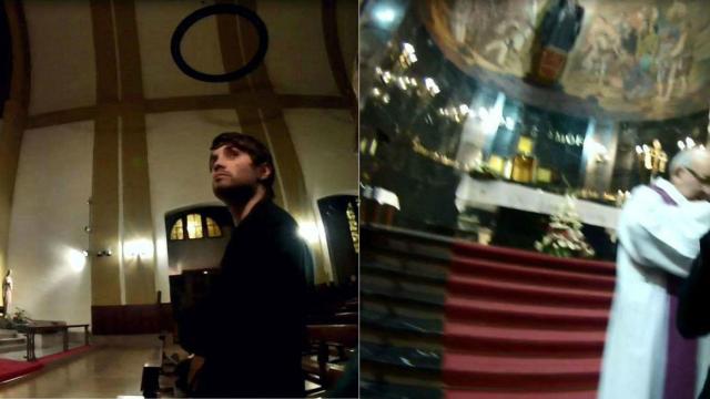 Fotos difundidas por Azcona sobre la apropiación de las hostias