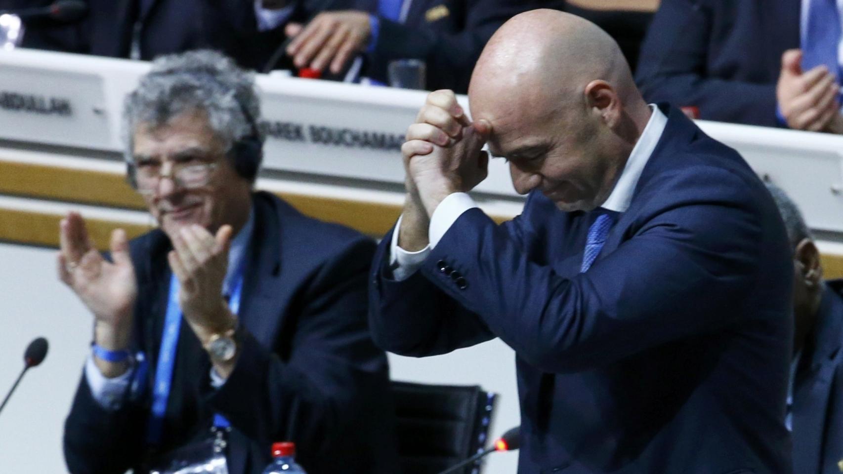 Gianni Infantino, tras ser anunciado nuevo presidente.
