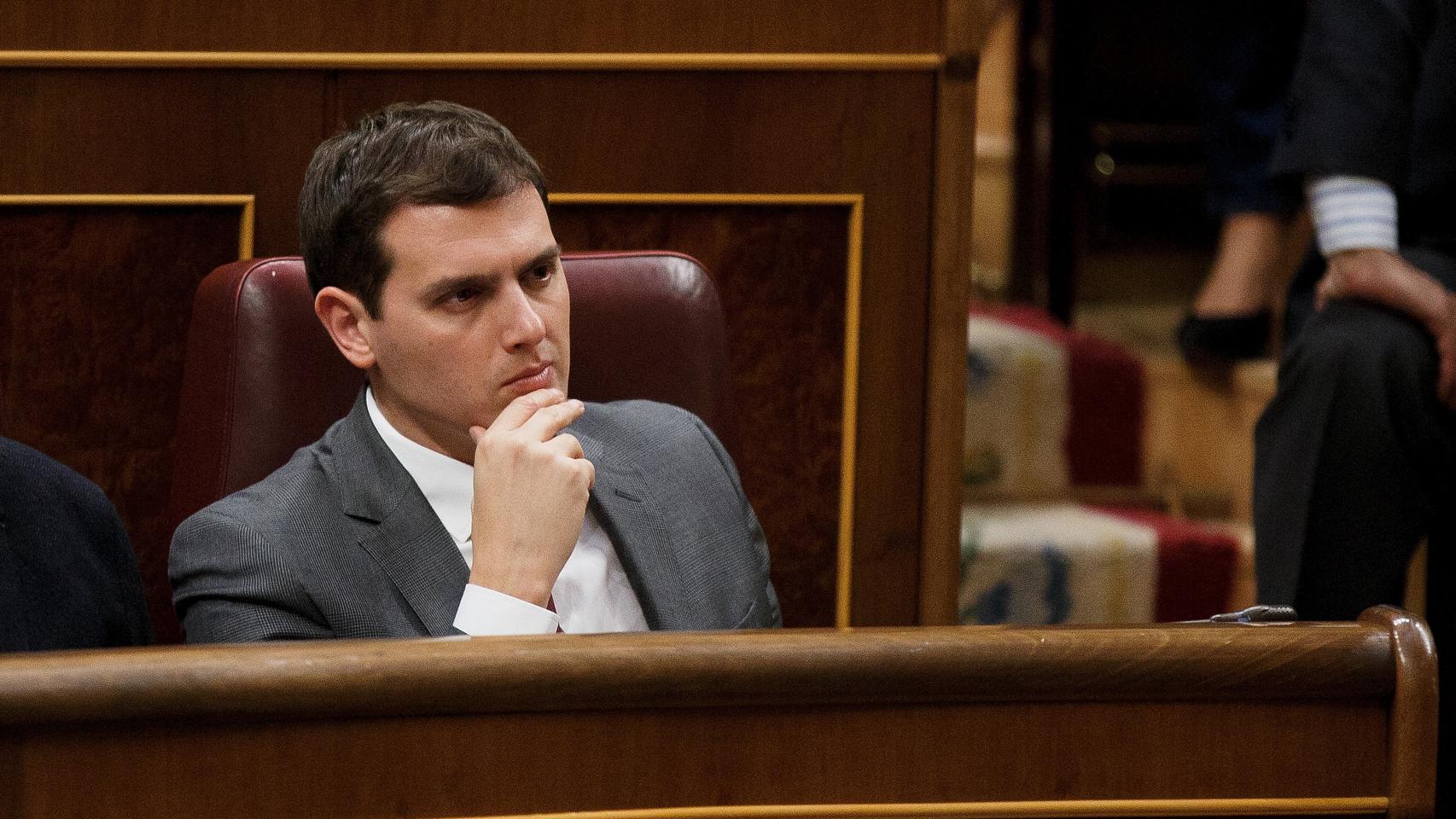Albert Rivera, durante el discurso de investidura de Pedro Sánchez
