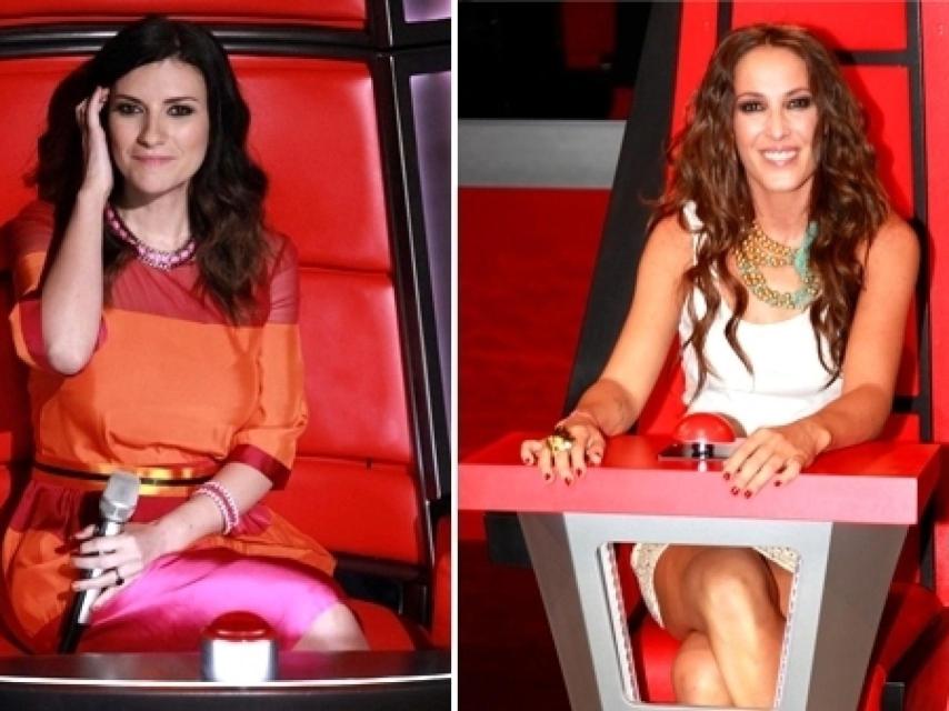Laura Pausini y Malú en el programa La Voz