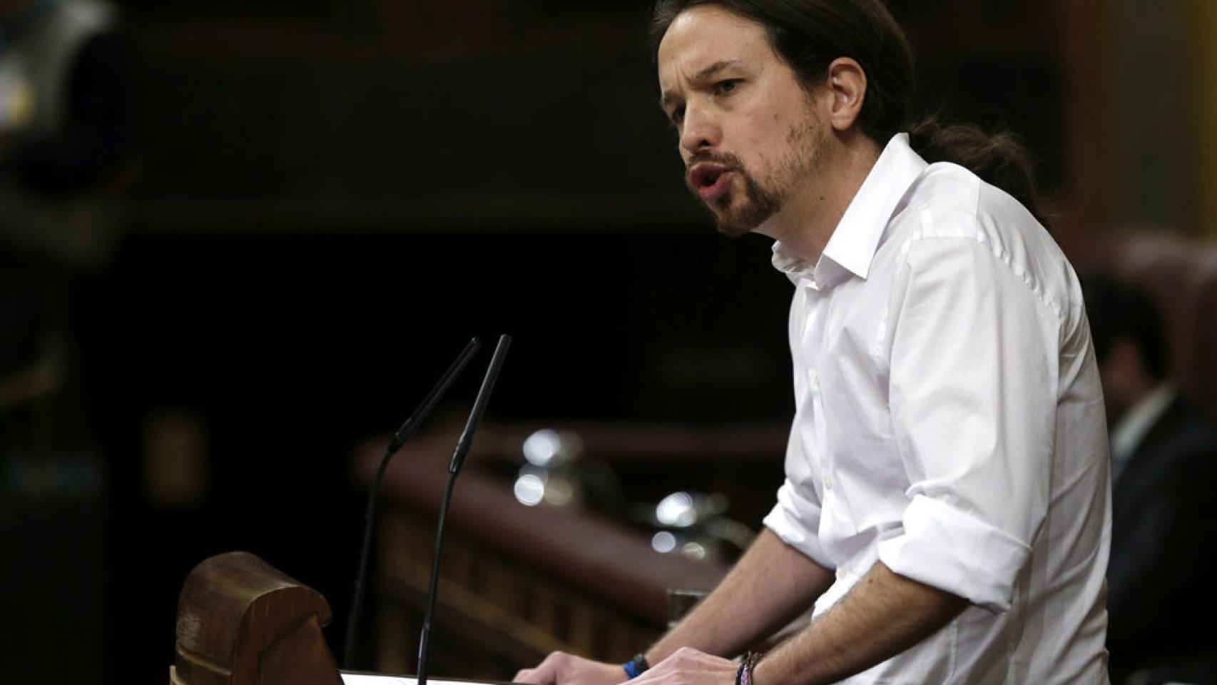 Pablo Iglesias en su discurso durante el debate de Investidura