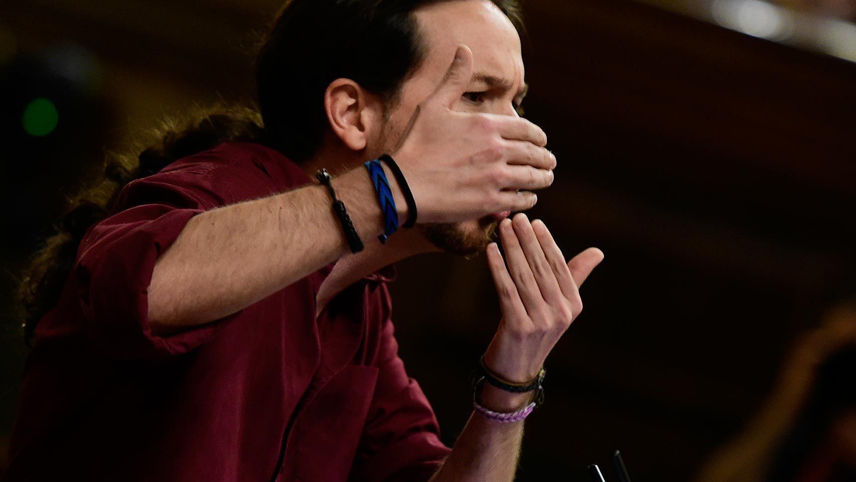 Pablo Iglesias, durante su intervención en el Congreso.