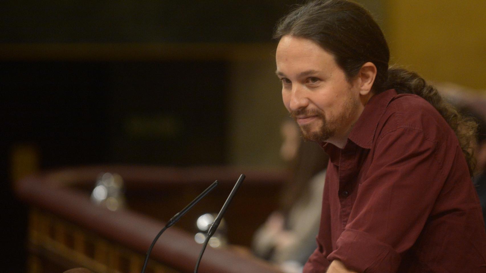 Pablo Iglesias durante su intervención en el Congreso
