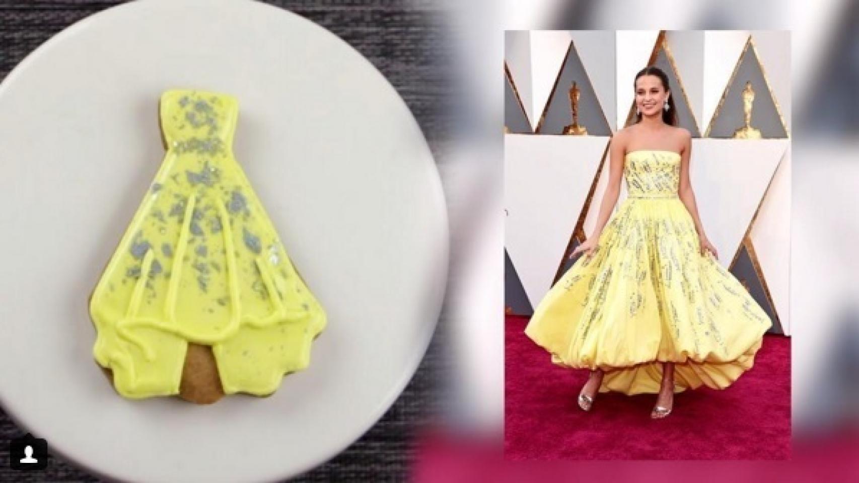 Galletas homenaje al vestido de la actriz  Alicia Vikander