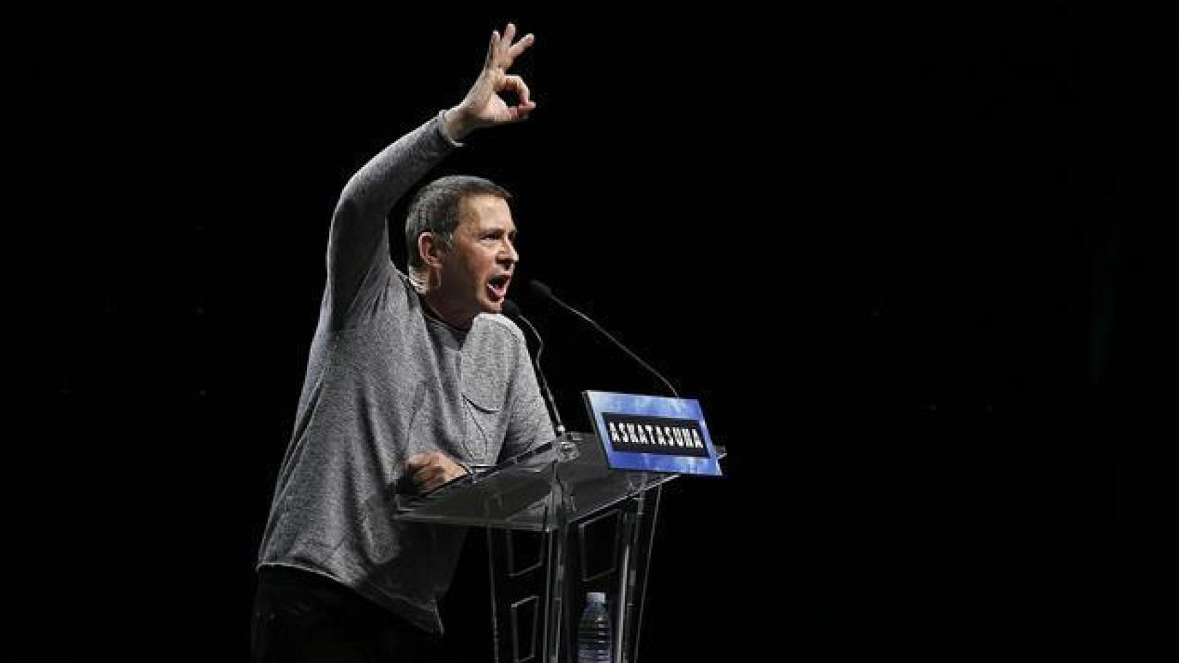 Otegi, durante su intervención.