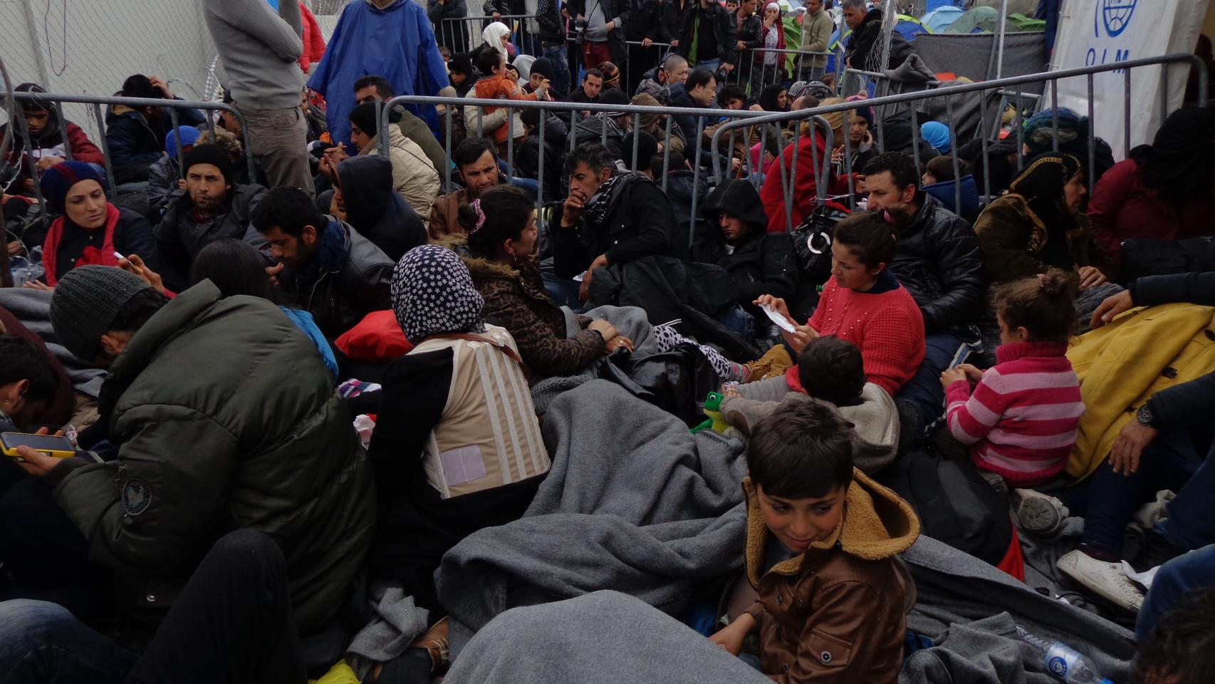 El paso fronterizo entre Grecia y Macedonia, este lunes.