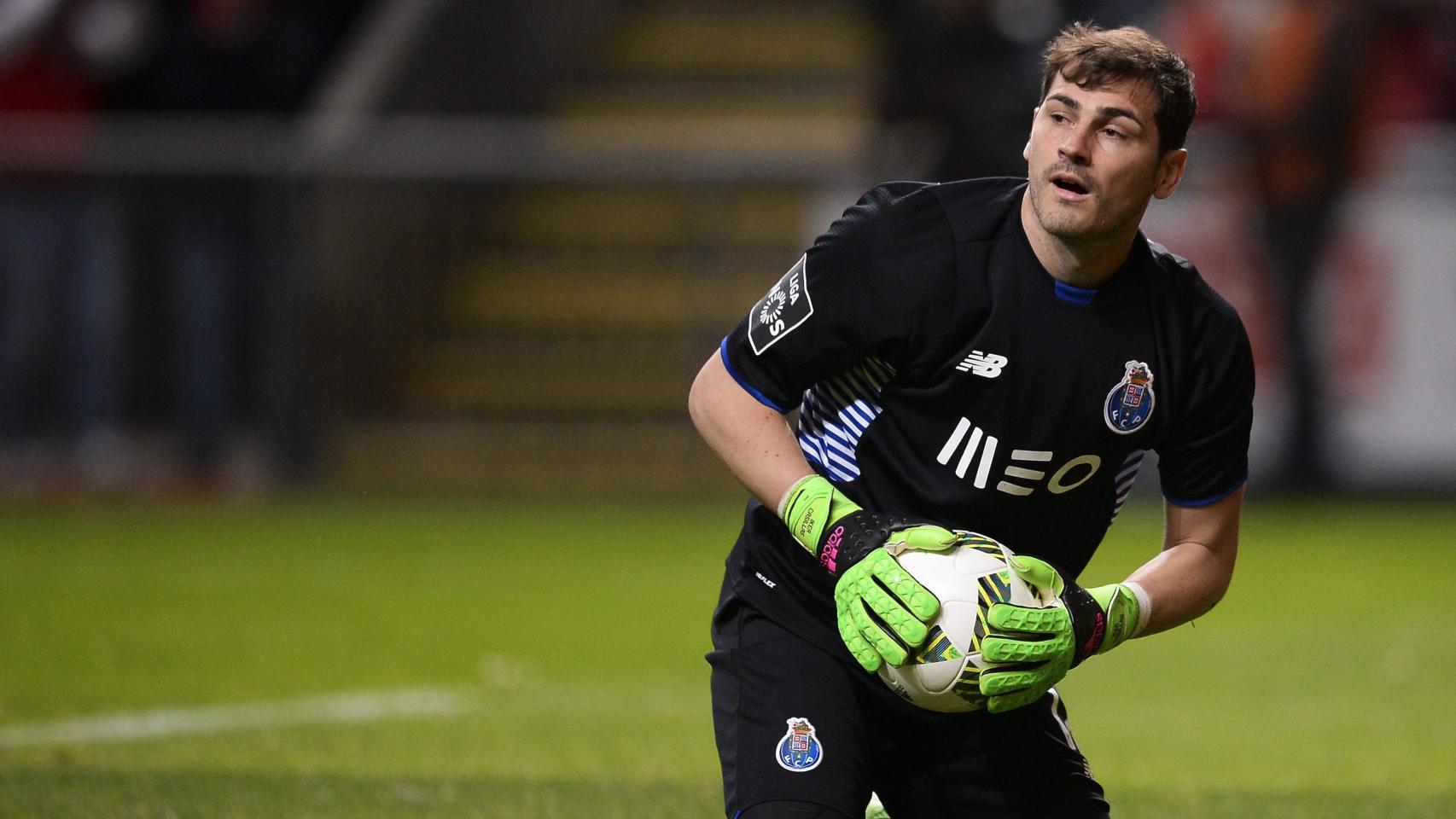 Iker Casillas durante el partido ante el SC Braga.