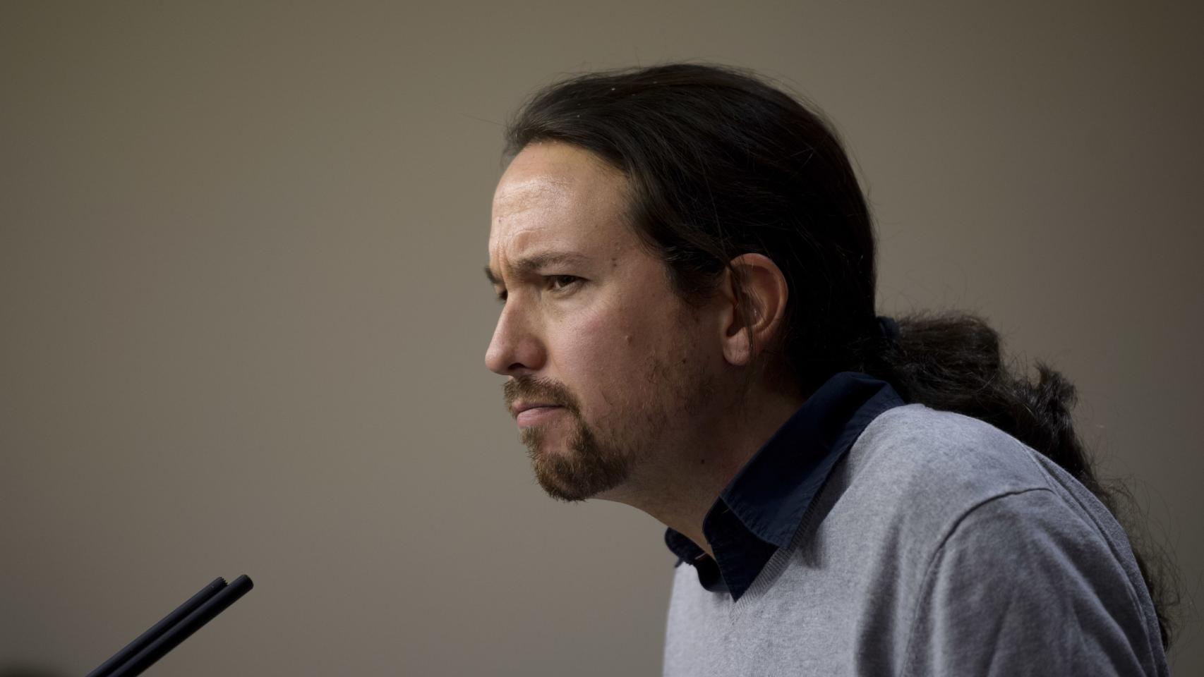 Pablo Iglesias en una de sus comparecencias.