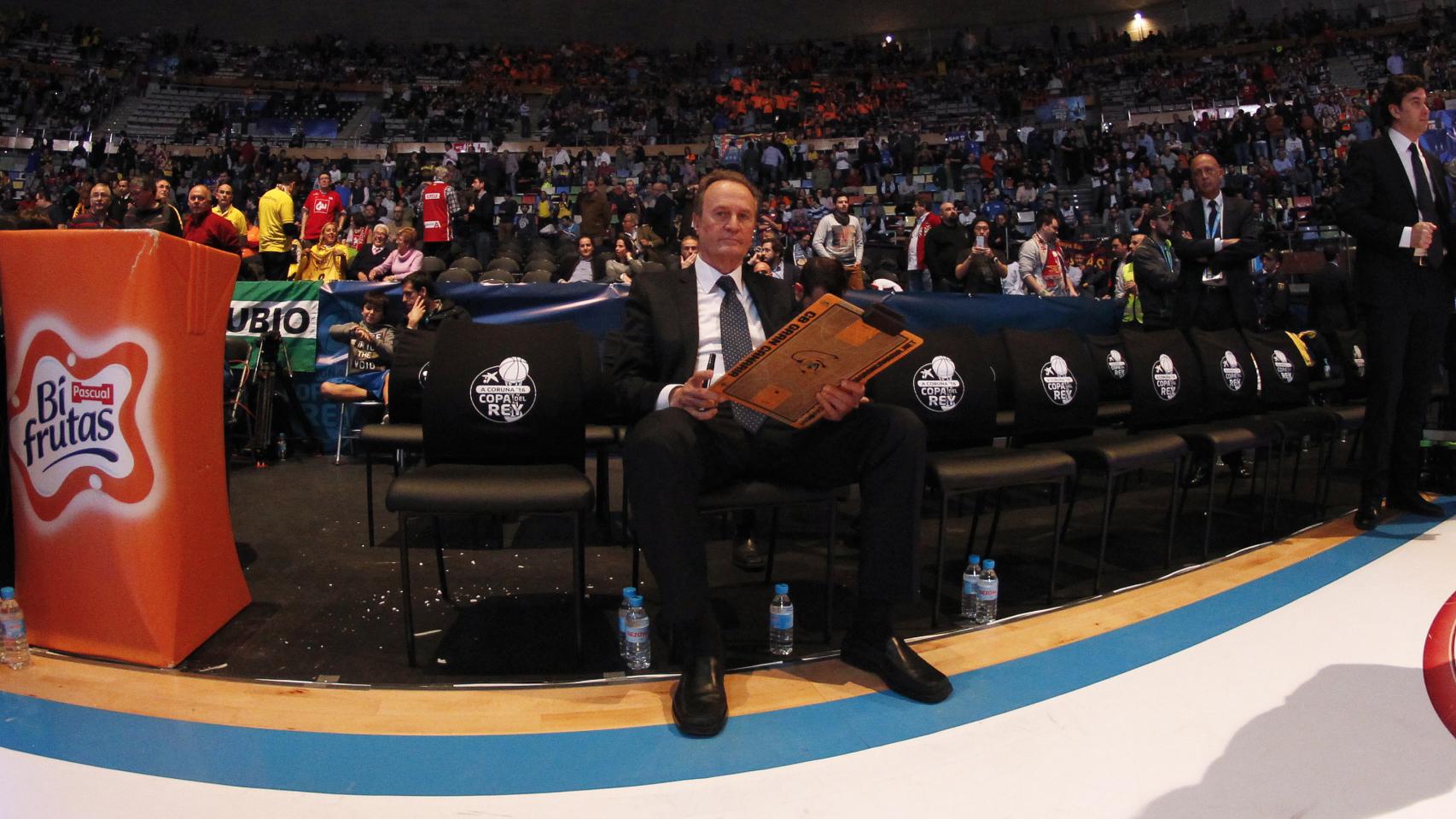 Aíto García Reneses antes de los cuartos de final de la última Copa.