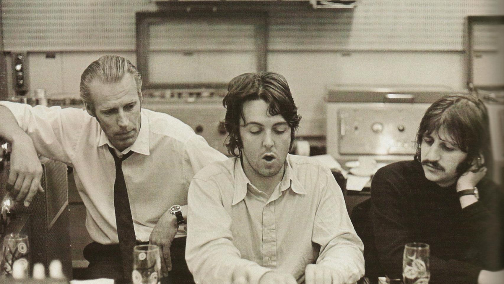 George Martin, Paul McCartney y Ringo Starr