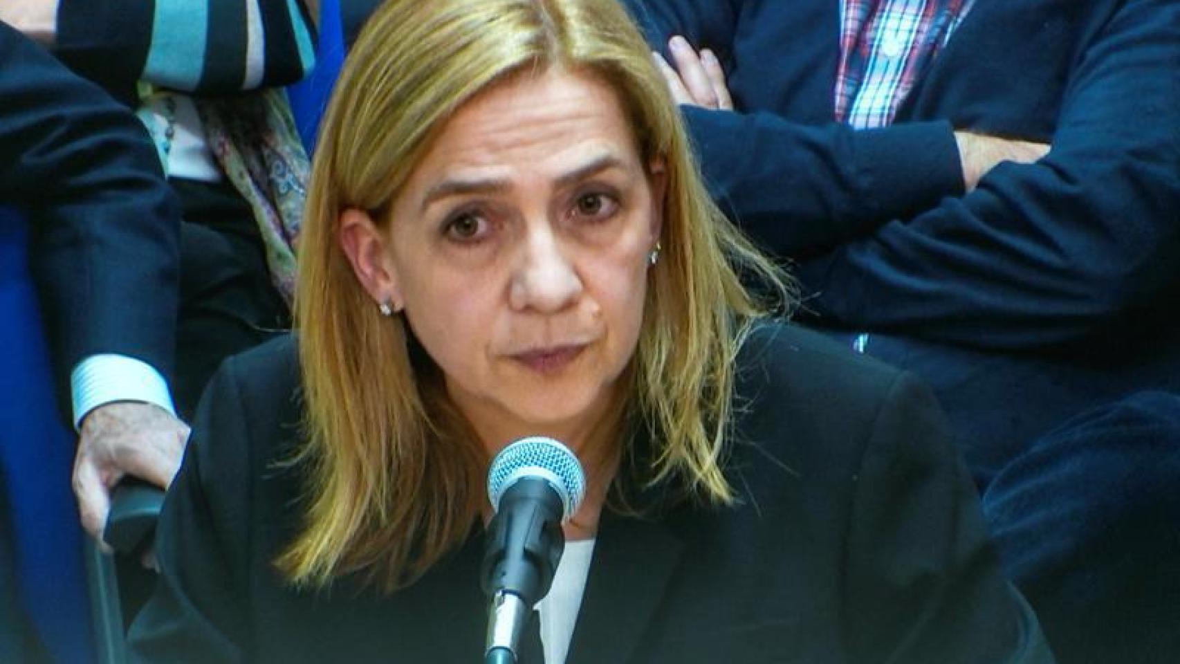 La infanta Cristina durante el juicio del caso Nòos.