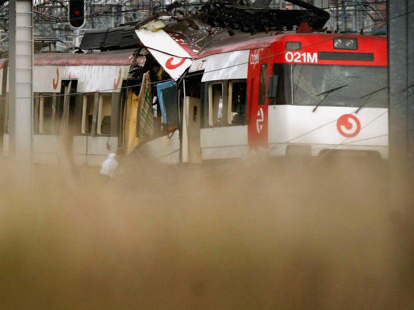 Imagen de uno de los trenes tras el atentado.