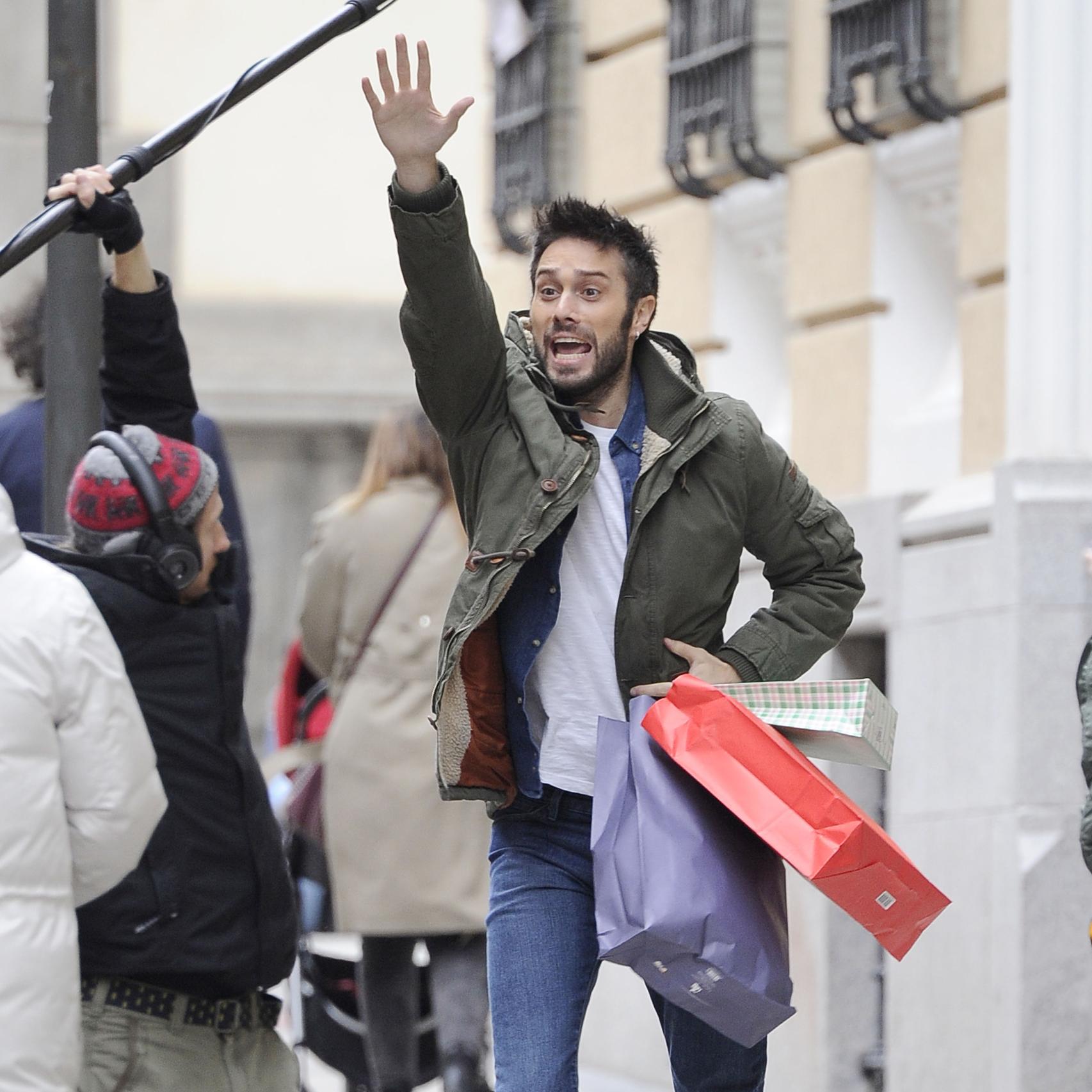 El actor durante el rodaje de una de las escenas del anuncio