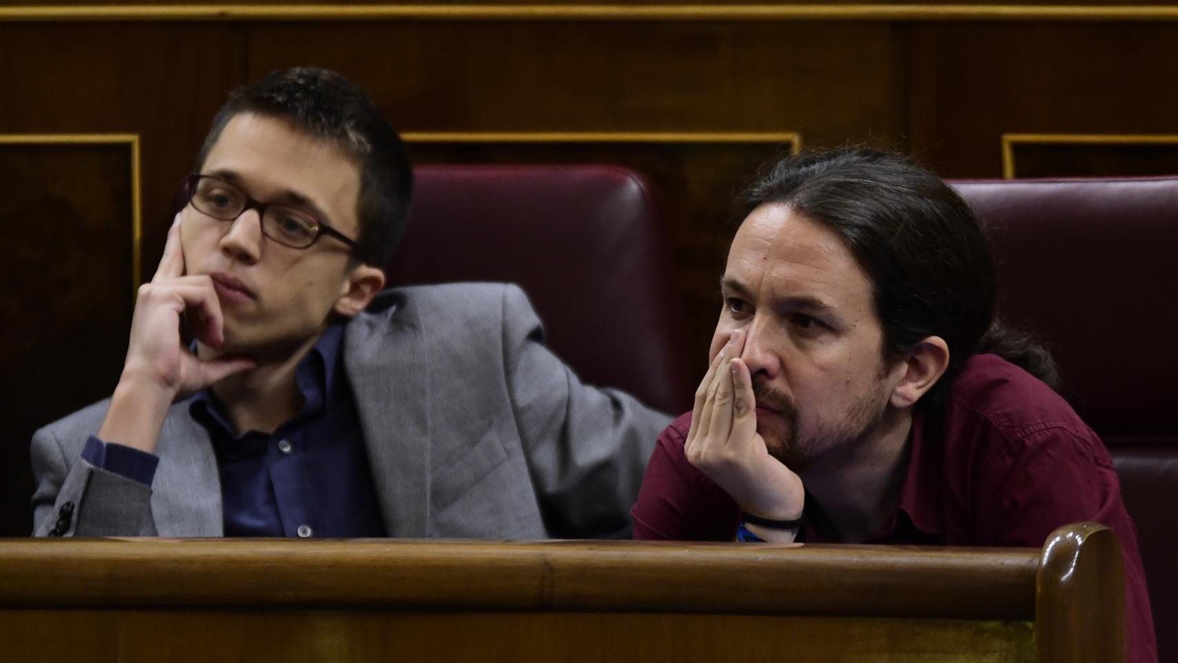 Iñigo Errejón y Pablo Iglesias en el Congreso.