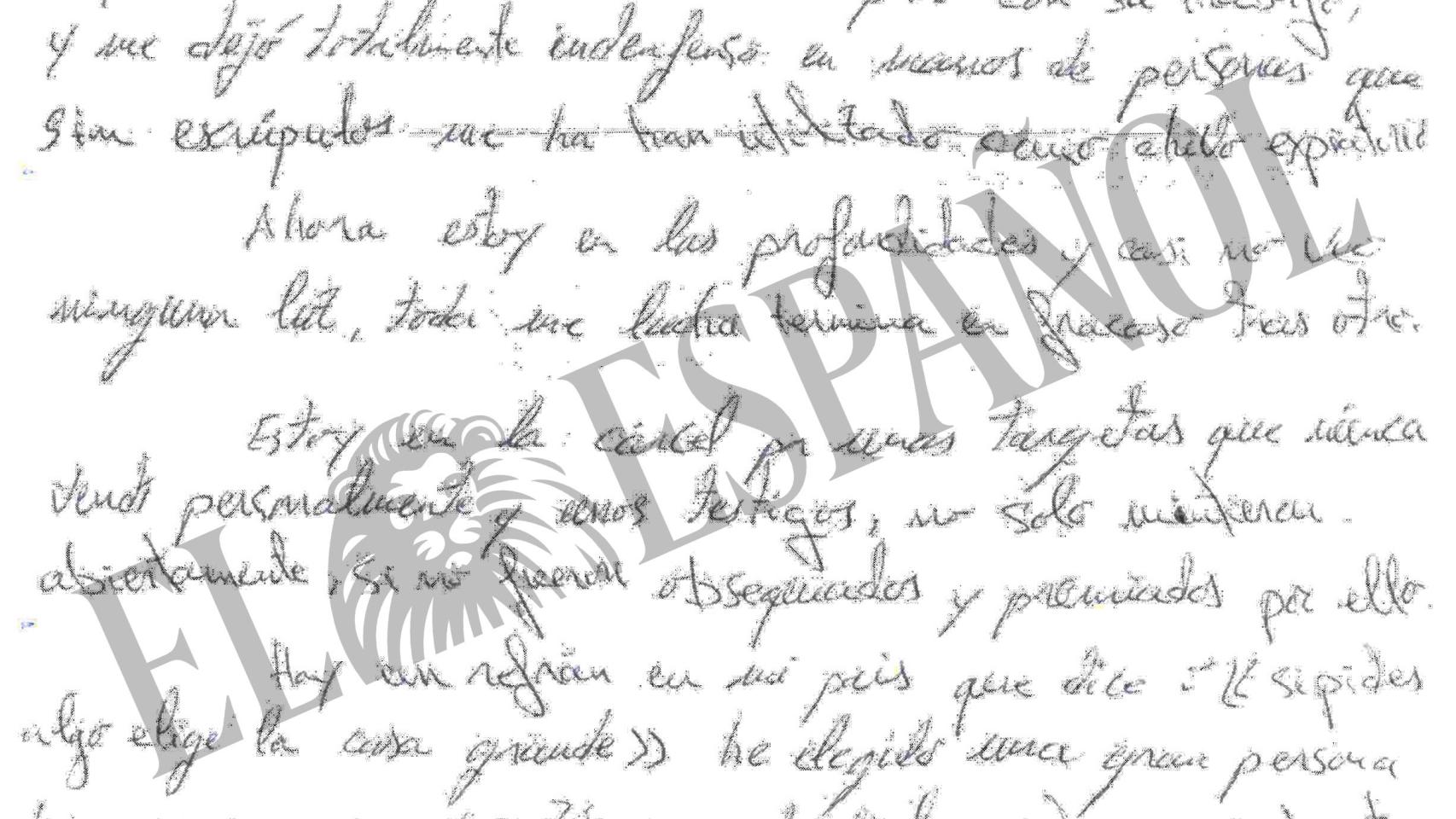 Fragmento de la carta de Zougam