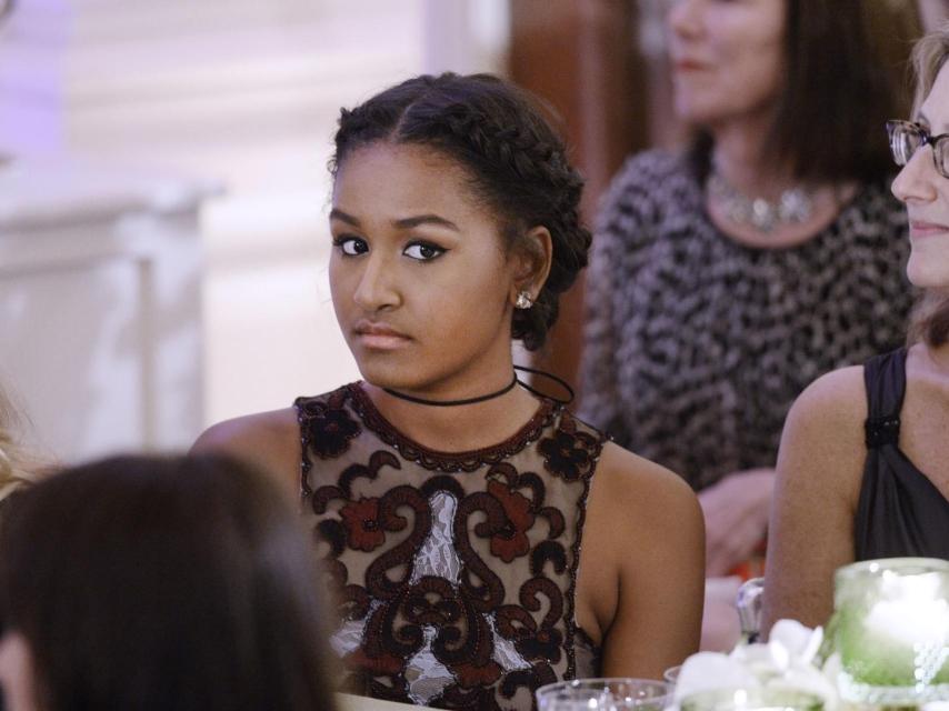 Sasha Obama durante la cena al Primer Ministro de Canadá en la Casa Blanca