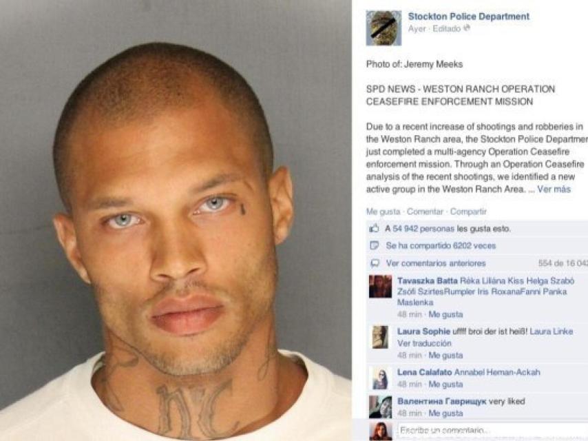Ficha policial de Jeremy Meeks
