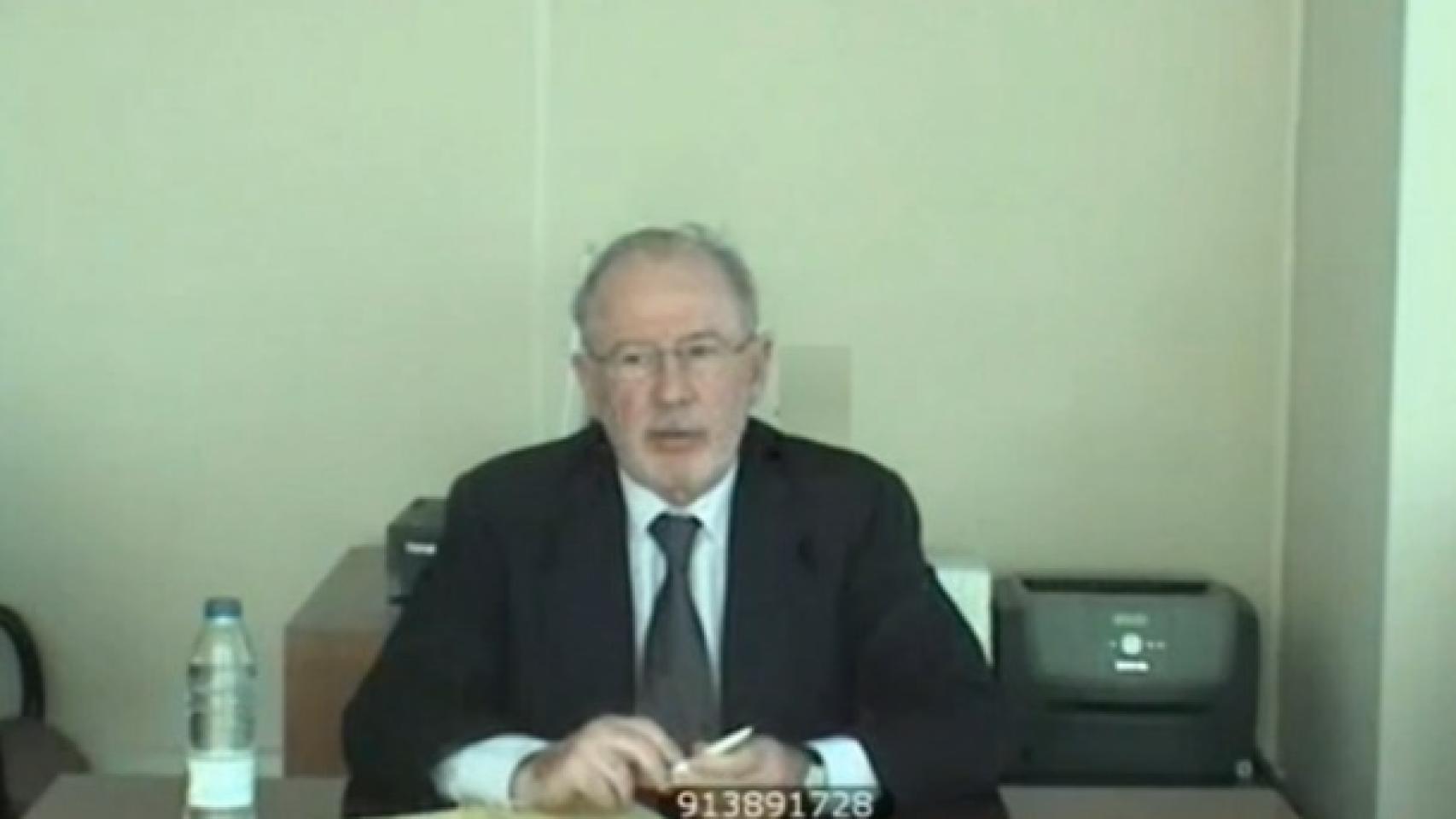 Imagen de Rodrigo Rato durante su comparecencia.